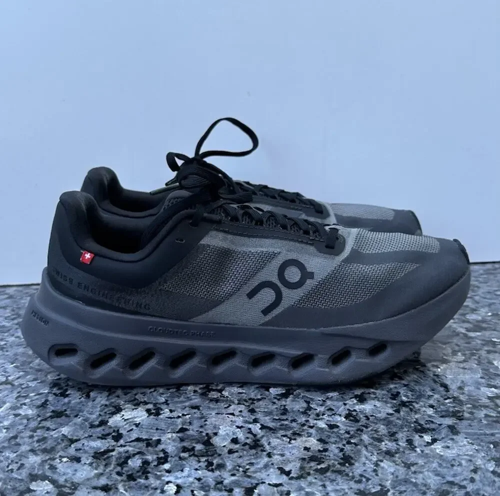 On Running Shoes Womens 8.5 Cloudsurfer Next Sneakers Gray Black Fabric Low Top